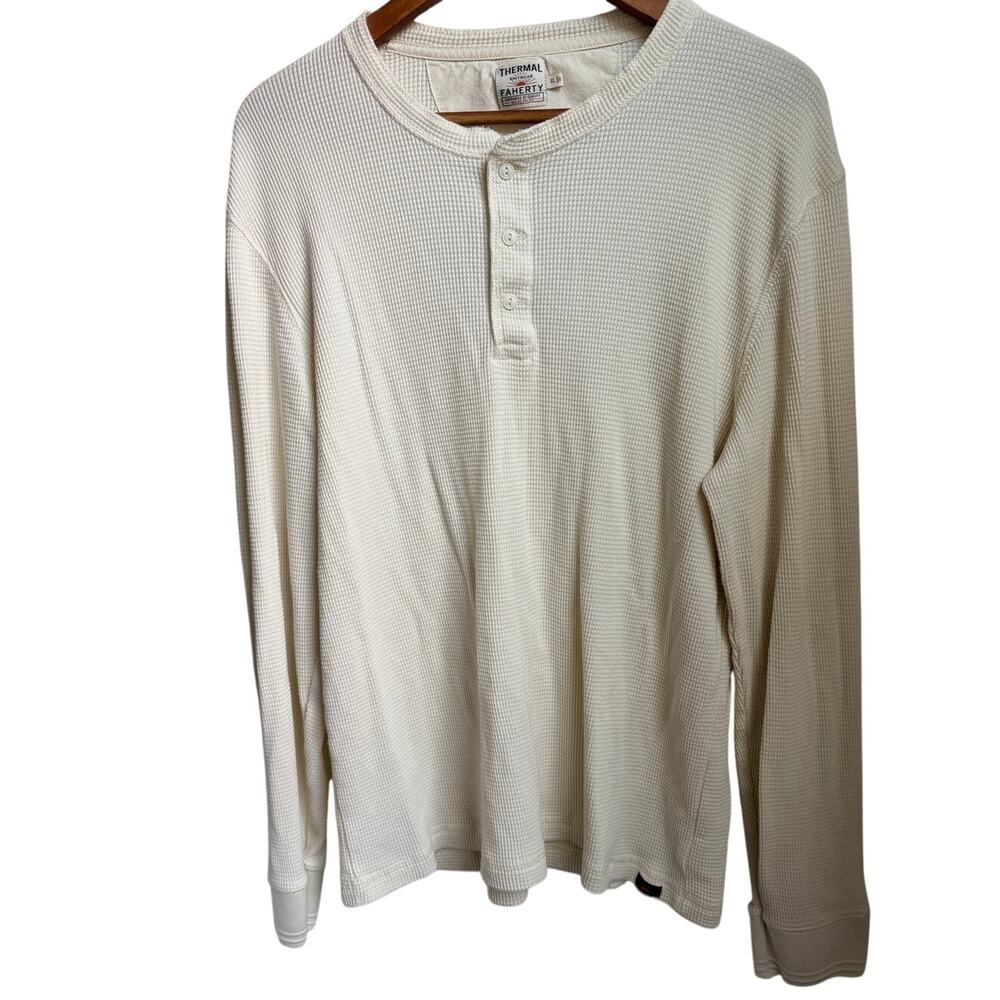 Faherty thermal long sleeve cream/beige size xl